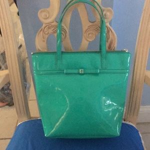 Kate spade spring green patent leather tote/purse